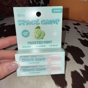 Brand New Space Camp 2 Piece Frosted Mint Organic Lip Balm